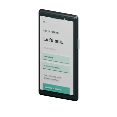 Blender phone showing Maya's fictional consultation request