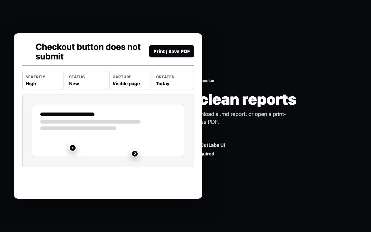Markdown and PDF export workflow in ZenOut Screenshot Reporter