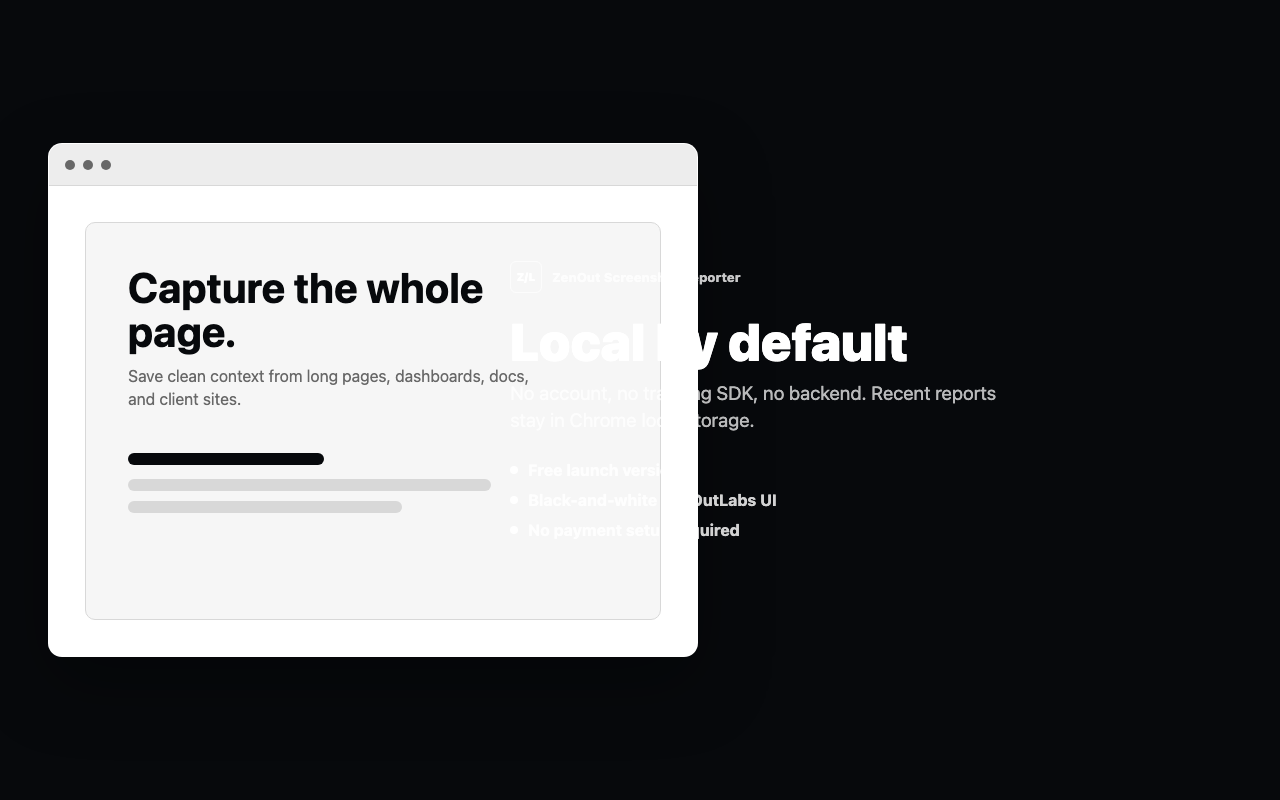 Local report history in ZenOut Screenshot Reporter